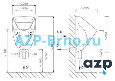 Писсуар GOLF (ГОЛЬФ) Ideal Standard с автоматическим смывом INTELLIGENT IQ AUP 28 AZP Brno Чехия (фото, схема) Писсуар GOLF (ГОЛЬФ) Ideal Standard с автоматическим смывом INTELLIGENT IQ AUP 28 AZP Brno Чехия (фото, схема)