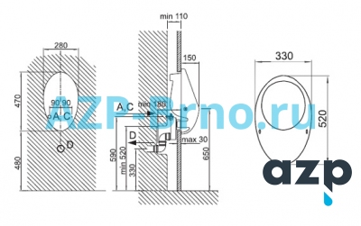 Писсуар JOLY (ДЖОЛИ) Keramag с автоматическим смывом INTELLIGENT IQ AUP 31 AZP Brno Чехия (фото, схема) Писсуар JOLY (ДЖОЛИ) Keramag с автоматическим смывом INTELLIGENT IQ AUP 31 AZP Brno Чехия (фото, схема)